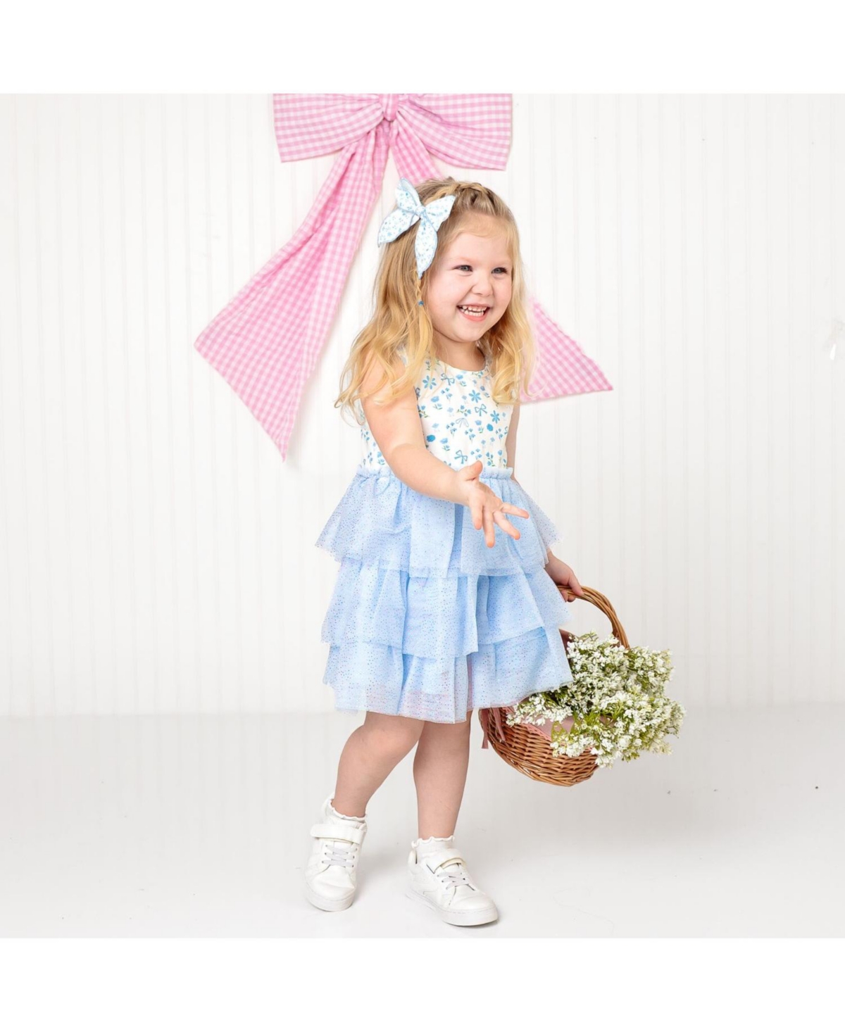 Sweet Wink Little Girls Sky Floral Tank Tutu Dress