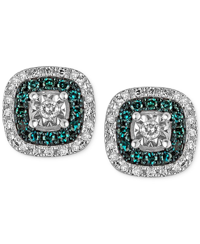Macy's Diamond Multicolor Stud Earrings (1/4 ct. t.w.) in Sterling