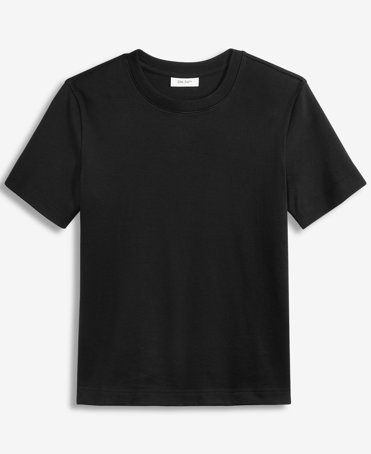 Женская футболка On 34th Essential Crewneck Cotton Short-Sleeve, цвет: Глубокий чёрный — фото 5