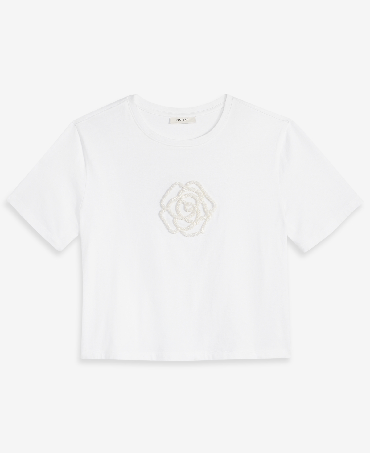 On 34th Women's Floral Beaded Relaxed Cotton T-Shirt, Macy's Exclusive