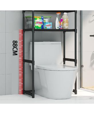 3-Tier Over The Toilet Storage, Metal Over Toilet Bathroom Organizer Shelf, Freestanding Bathroom Shelves, Space Saver Bathrooms Shelves