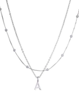 Silver Layered Initial Necklace