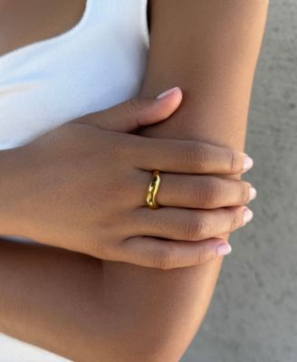 Tarnish Resistant Gold Curved Band Ring