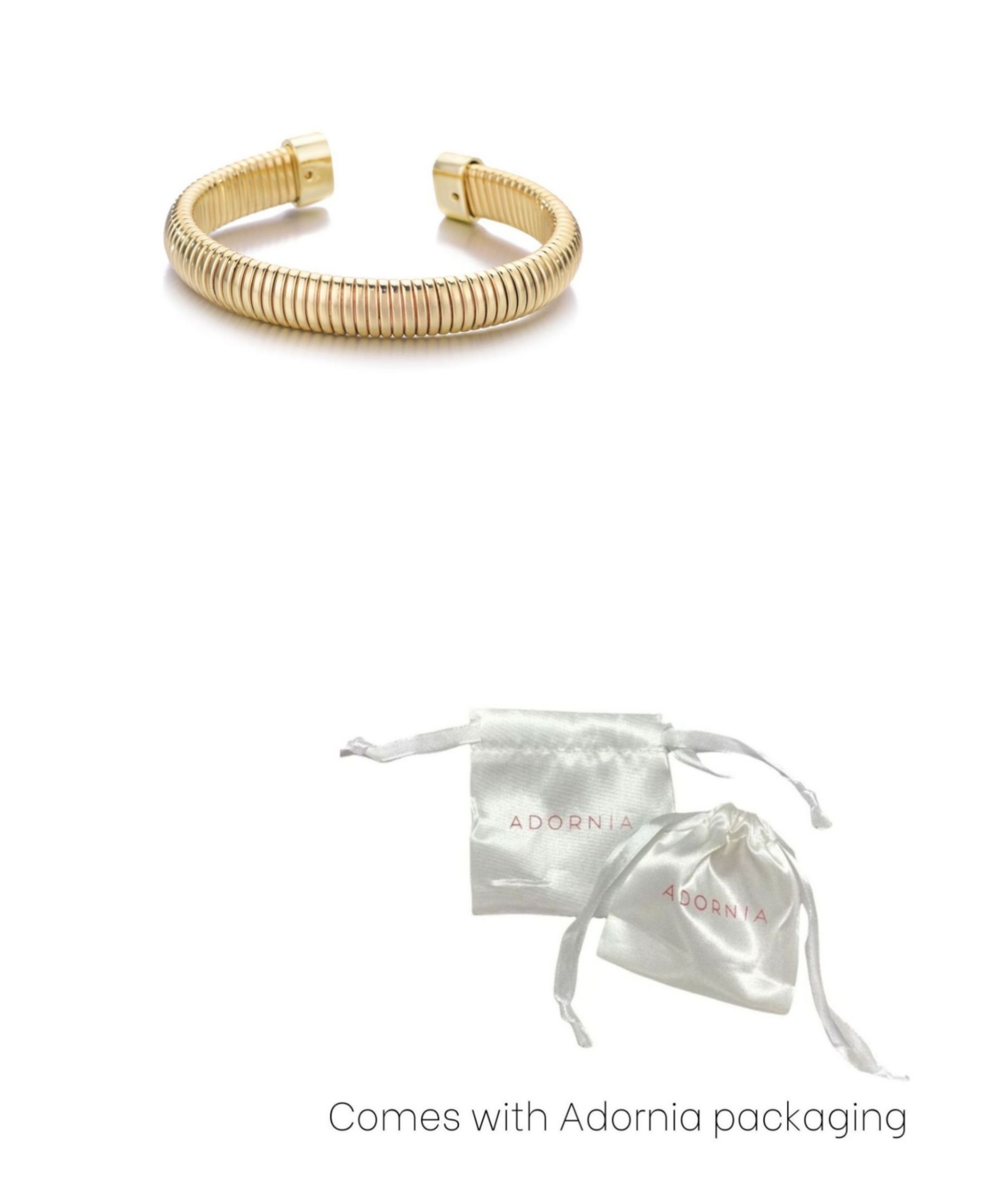 Adornia Gold Omega Coil Cuff Bracelet