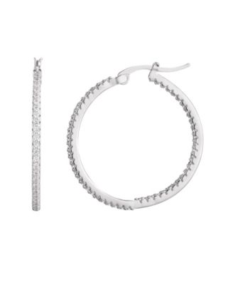 Silver CZ Infinity Hoop Earrings