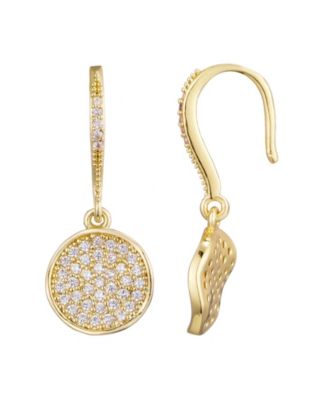 Gold CZ Wavy Pebble Earrings