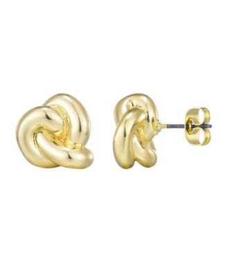 Gold Chubby Knot Stud Earrings