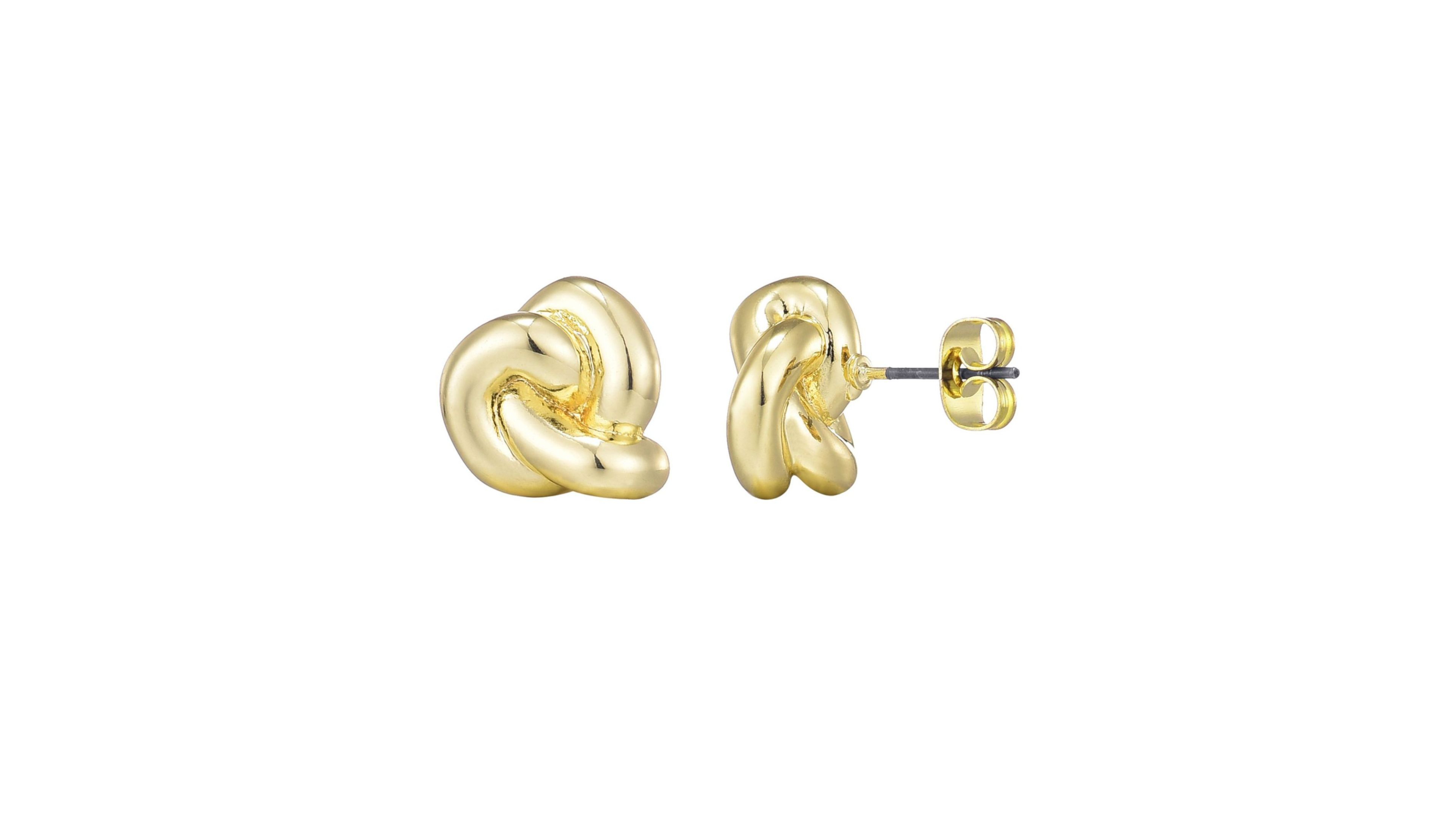 Adornia Gold Chubby Knot Stud Earrings