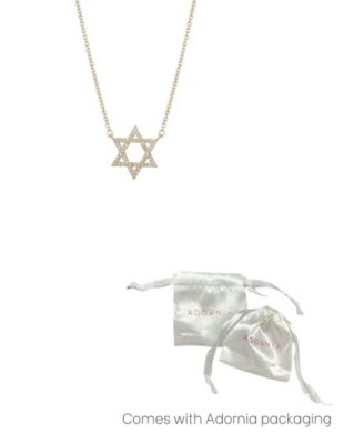 Gold CZ Star of David Necklace