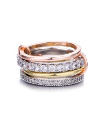 Crystal Mixed Metal 4-Layer Stack Ring
