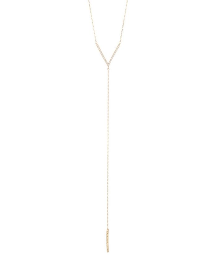 ADORNIA Gold Crystal Y Lariat Necklace