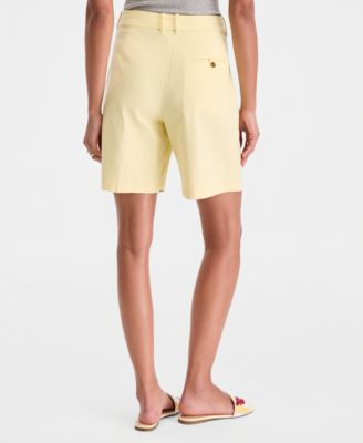 Women's High-Rise Linen-Blend Bermuda Shorts