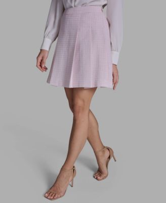 Women's Pleated Tweed Mini Skirt