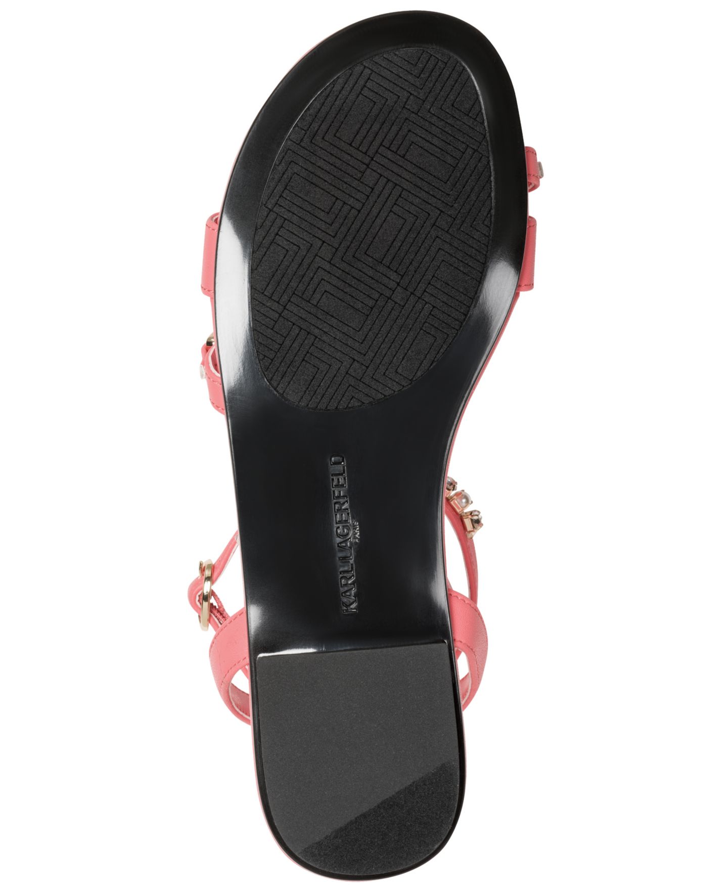 Женские сандалии KARL LAGERFELD PARIS Christiano Ankle Strap Flat, цвет: Закатный коралловый — фото 5