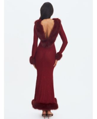 Women's Rhinestone Mesh Low Back Mermaid Gown