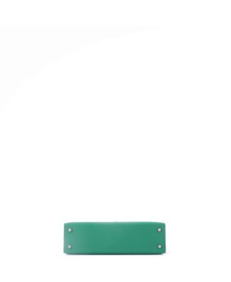 Kelly 20 Handbag Green Epsom with Palladium Hardware