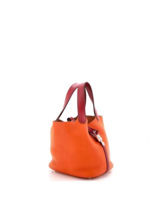 PM Bicolor Picotin Lock Bag Clemence with Swift