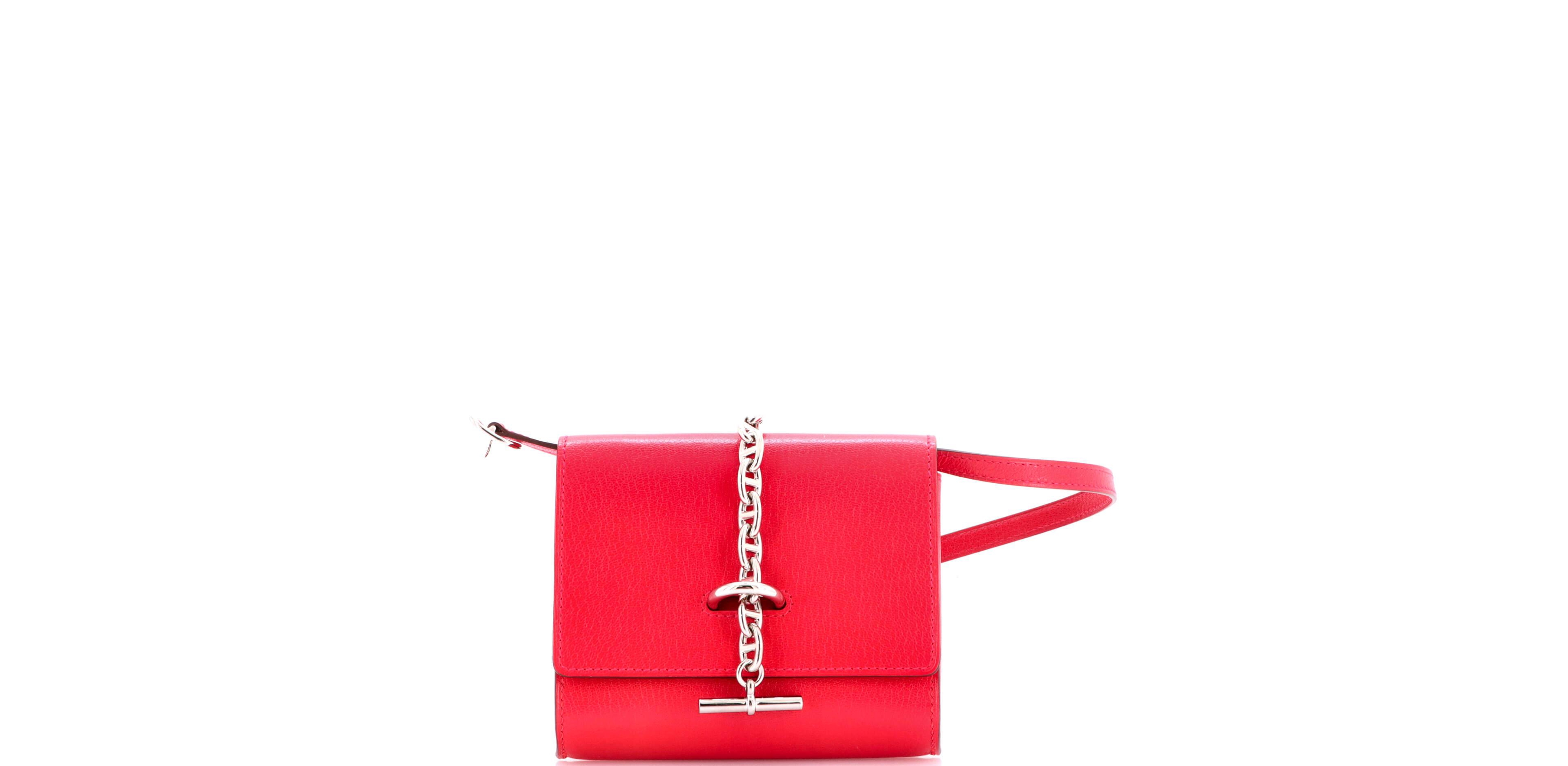 Pre-Owned HERMES Chaine d'Ancre Compact Wallet on Strap Chevre Chamkila