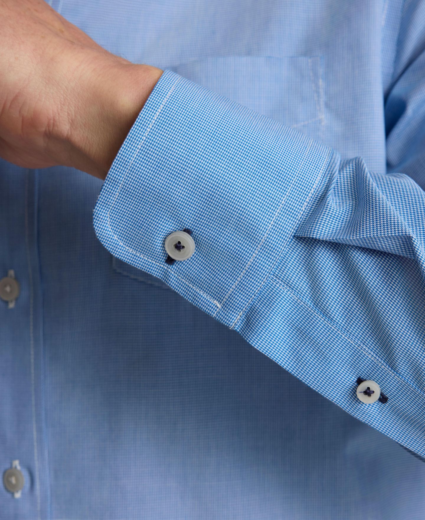 Мужская рубашка UNTUCKit Regular Fit Wrinkle-Free Cadetto Button Up, цвет: Синий — фото 3