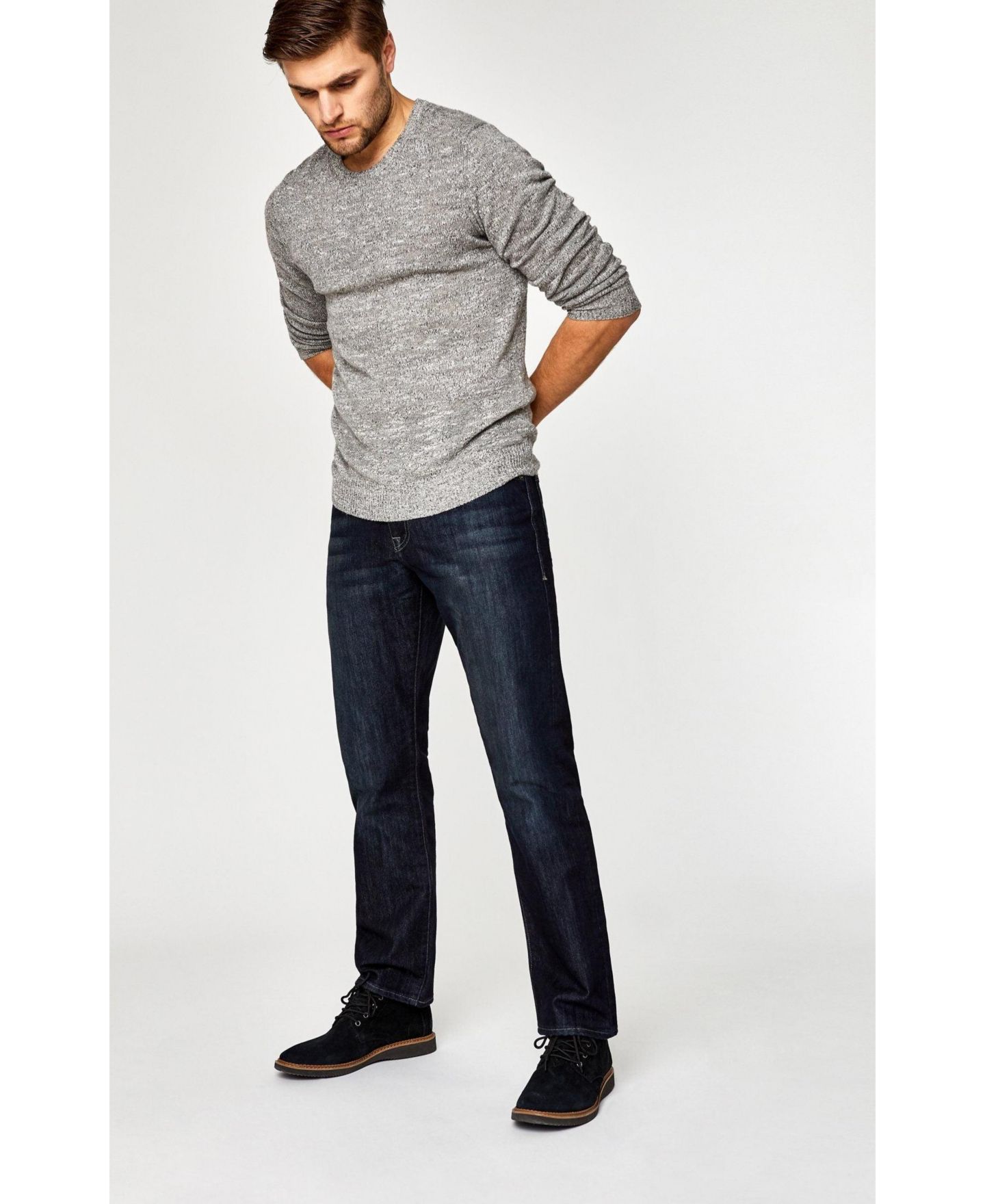 Мужские джинсы Mavi Jeans Matt Mid Rise Relaxed Straight Leg In Deep Stanford Jean, цвет: Глубокий синий — фото 2