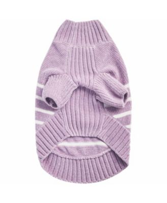 Ultra-soft Chenille Classy Striped Tutleneck Dog Sweater
