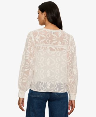 Women's Long-Sleeve Embroidered Blouse