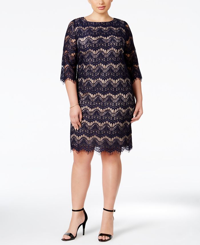 Jessica Howard Plus Size Lace Sheath Dress - Macy's