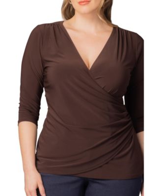 Plus Size Femme Fatale Faux Wrap Top