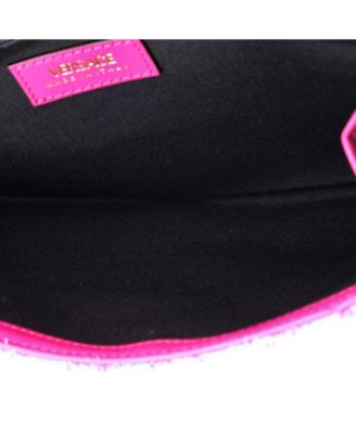 East West Medusa Icon Chain Flap Bag Quilted Tweed