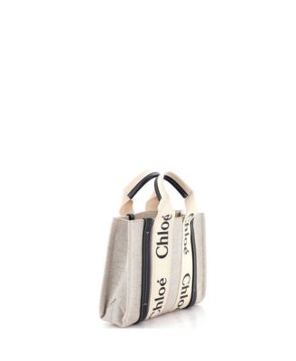 Small Woody Tote Canvas with Leather