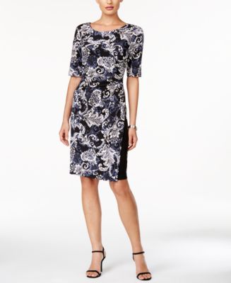 Connected Printed Short-Sleeve Dress - Dresses - Women - Macy's