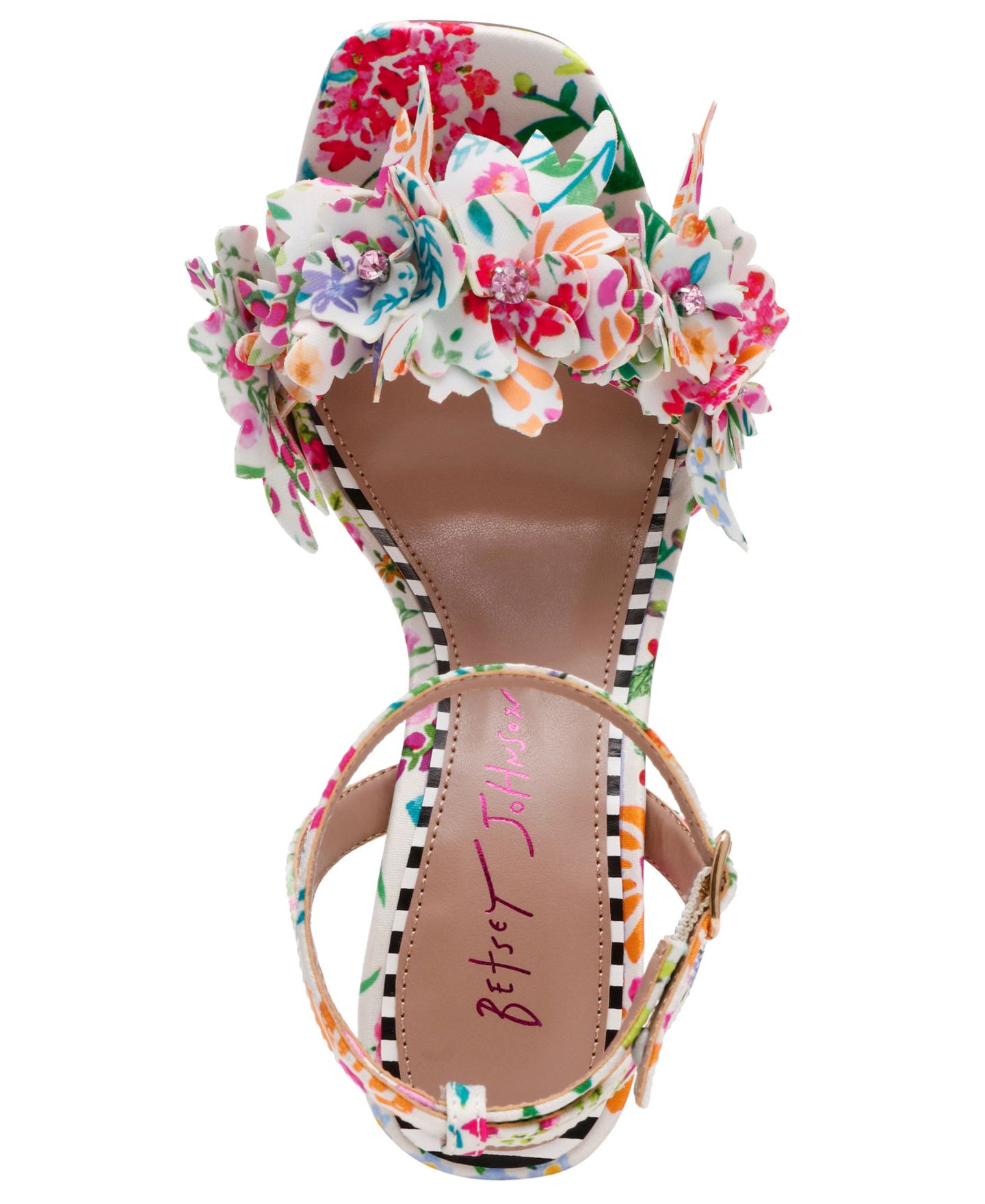 Женские сандалии Betsey Johnson Hilley Flower Dress Sandals, цвет: Натуральный с принтом — фото 4
