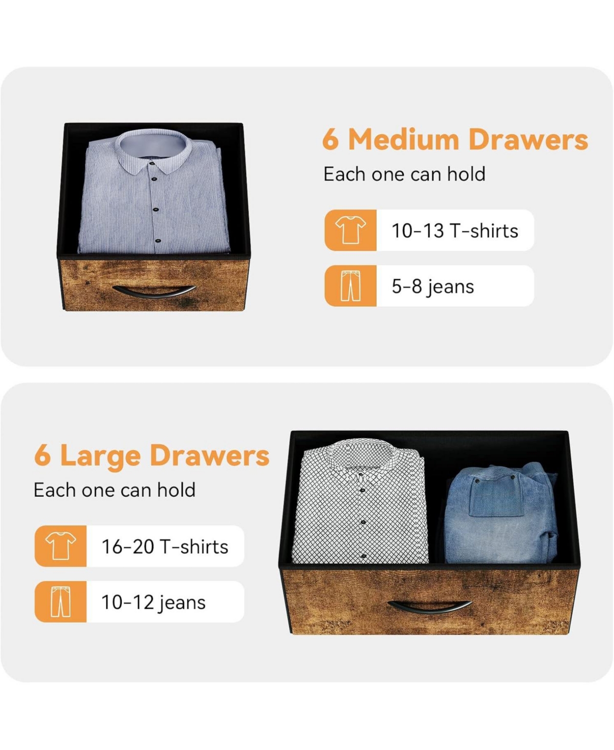 gaomon 12 Drawer Dresser for Bedroom, Fabric Storage with Side Pockets and Hooks, Large Chest of Drawers for Closet, Living Room, Hallway