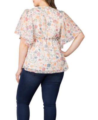 Plus Size Seaside Serenade Peplum Top
