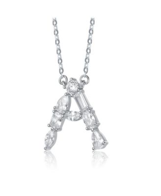 Brilliant  Plated Cubic Zirconia Initial Necklace
