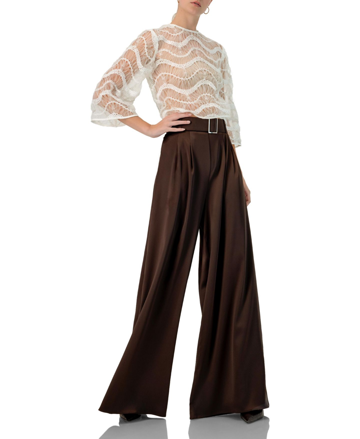 Женская блузка Ivonne Bell Sleeve Sheer, цвет: Слоновая кость — фото 5