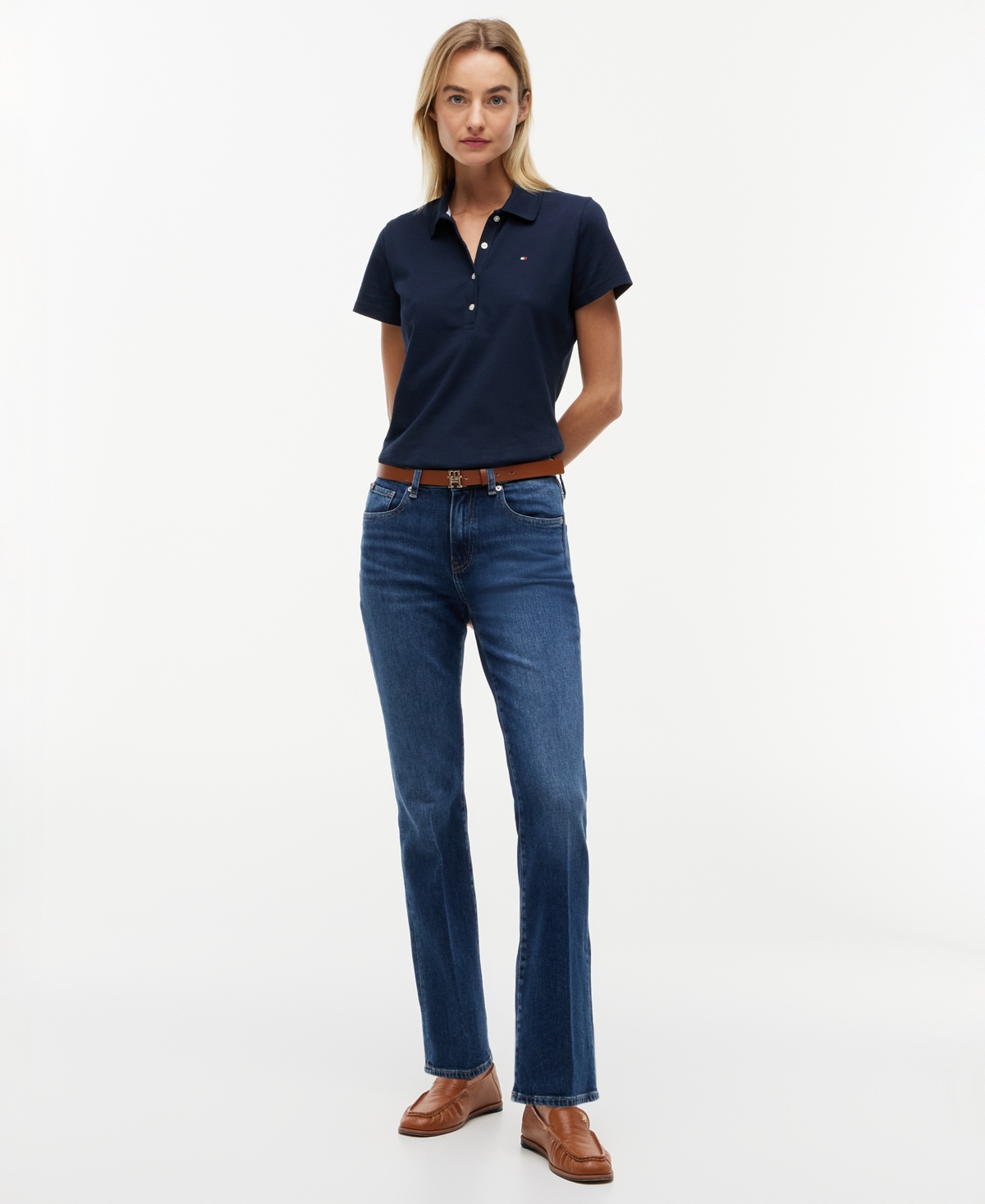 Tommy Hilfiger Women's Classic Pique Short-Sleeve Polo T-Shirt