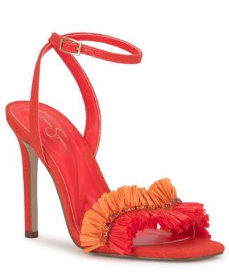 Women's Omiena Raffia Fringe Stiletto Dress Sandals