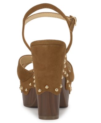 Women's Samintia Studded Wooden Platform Sandals