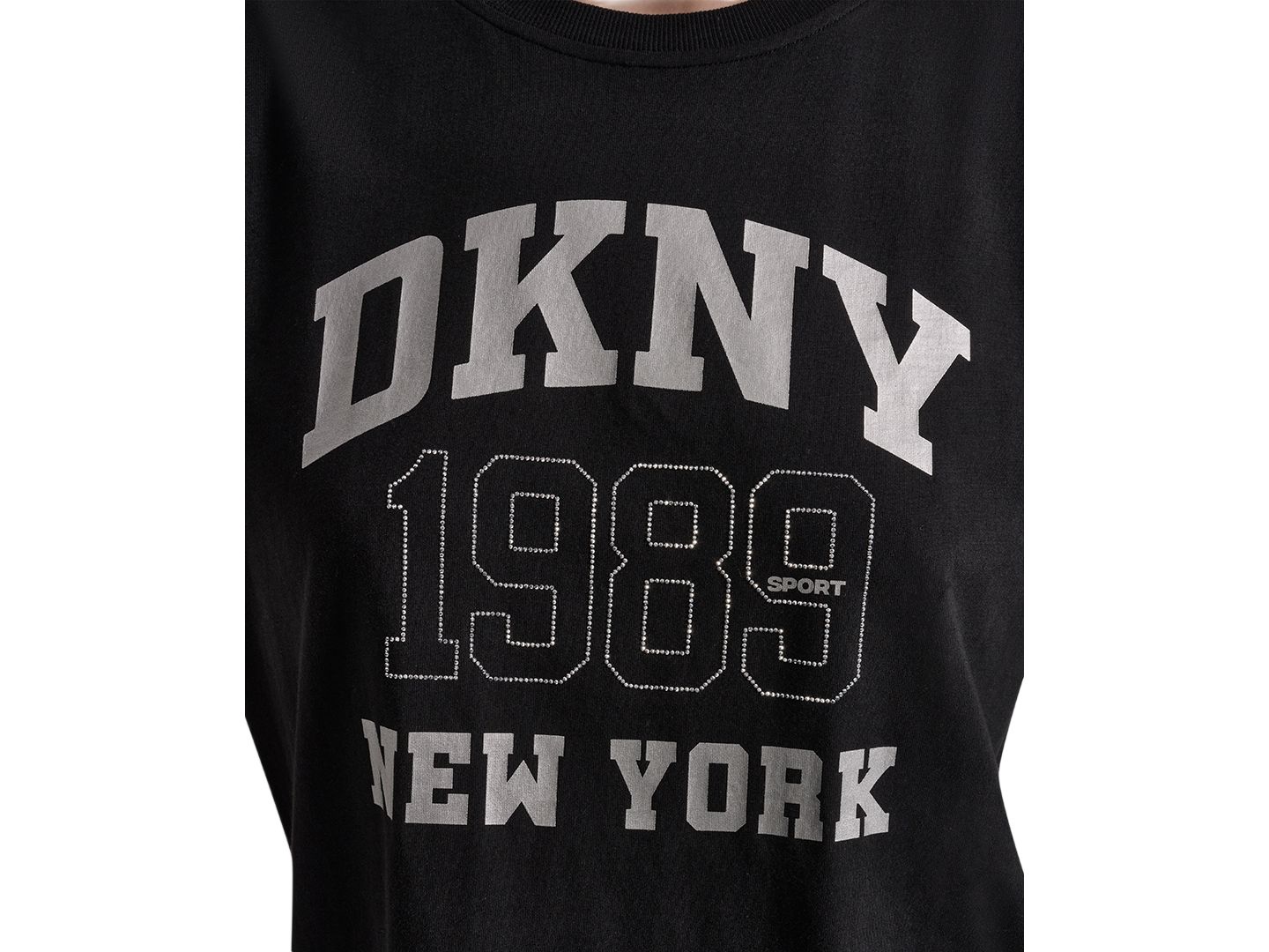 Женская футболка DKNY Sport Short-Sleeve DKNY New York 1989 Logo, цвет: Чёрный — фото 5