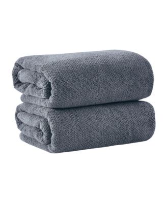 100% Cotton Textured 2-Piece Oversized Bath Sheet Set, 35” x 68”