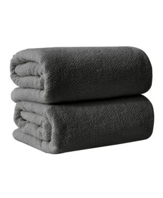 100% Cotton Textured 2-Piece Oversized Bath Sheet Set, 35” x 68”