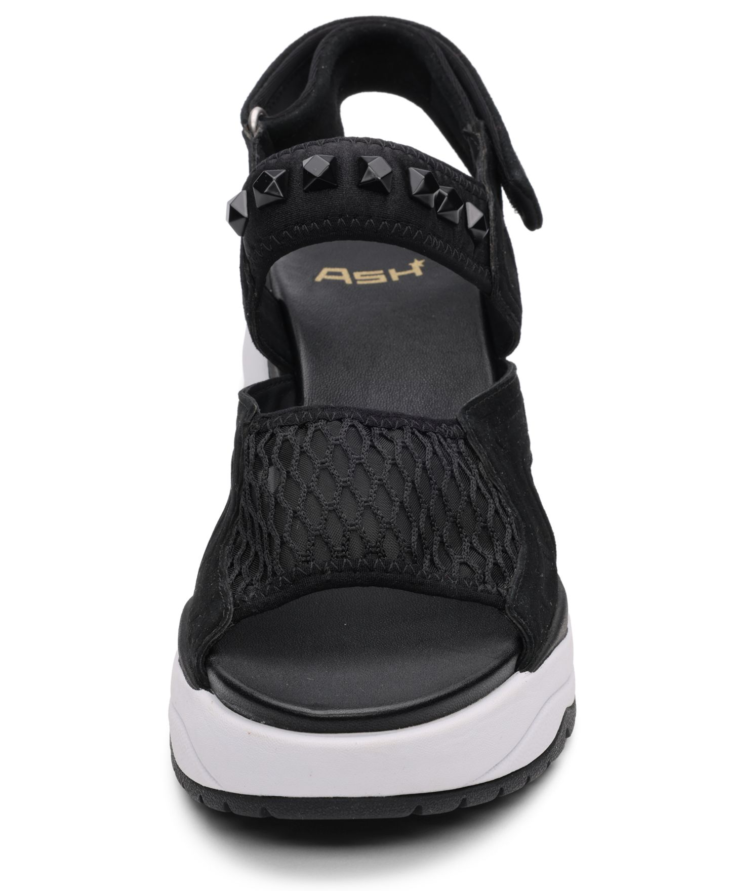 Женские сандалии ASH Diva Round Toe Wedge, цвет: Чёрный — фото 6