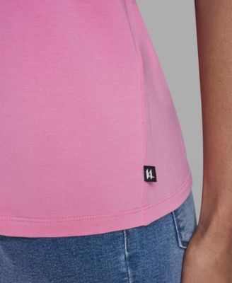 Women's Scallop Trim Boat Neck Top