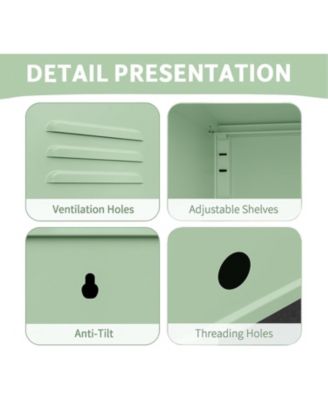 Metal Locker Nightstand with Door & Shelf, Modern Steel Bedside Storage Cabinet, Single Door Lockable Metal End Table for Bedroom