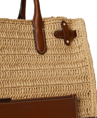 Woven Straw Medium Devyn Tote Bag