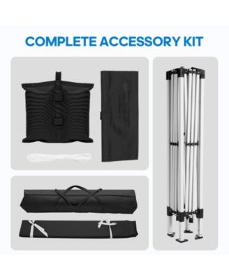 10 Ft x 10 Ft Folding Canopy Tent with 4 Removable Sidewalls and Carry Bag