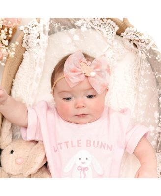 Baby Girls Honey Bunny Easter Tulle Bow Baby Headband