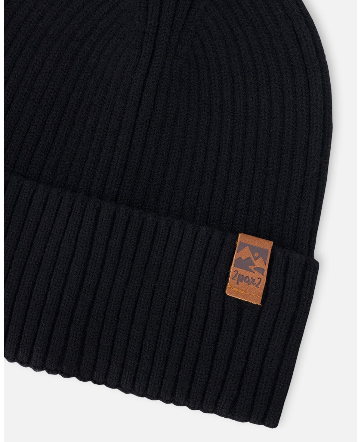 Deux par Kids Unisex Knit Hat Black - Toddler|Child