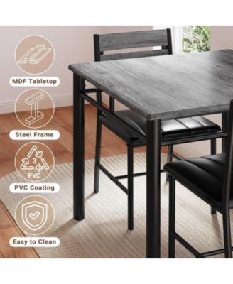 29.1" W Dining Table Set for 2, Small Kitchen Table with Upholstered Chairs